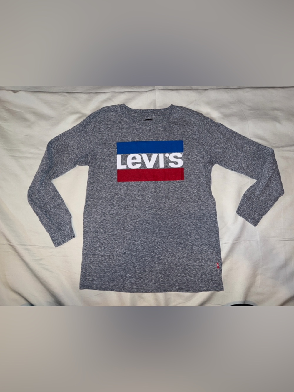 Levis Logo Heather Grey Long-Sleeve Tee‎